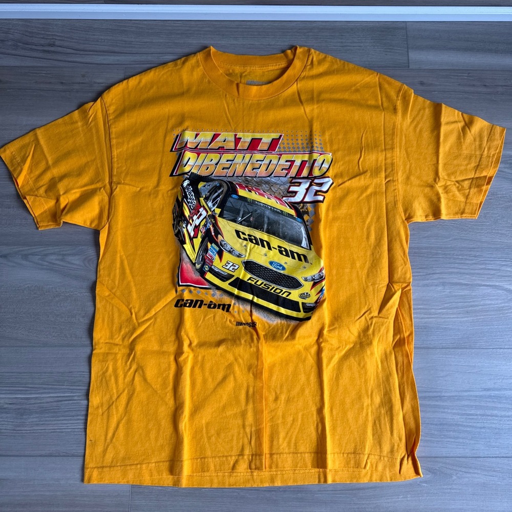 NASCAR Matt Dibenedetto 32 Can-Am Racing T Shirt Size XL NEW yellow Graphic Tee